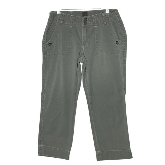 Jag Women's Classic Fit Olive Green Cropped Pants Straight Leg Size 8 - Picture 1 of 16